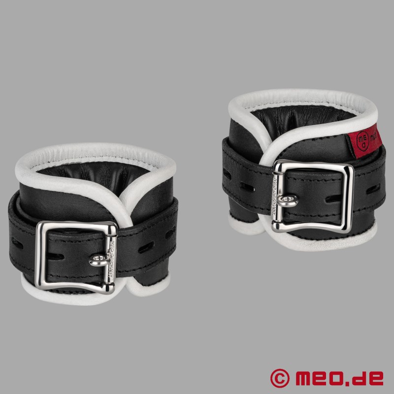 Tobilleras de cuero, acolchadas - negro / blanco - AMSTERDAM - 3