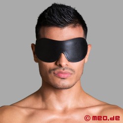 BDSM maska za oči iz telečje kože - s prilagodljivim naglavnim trakom