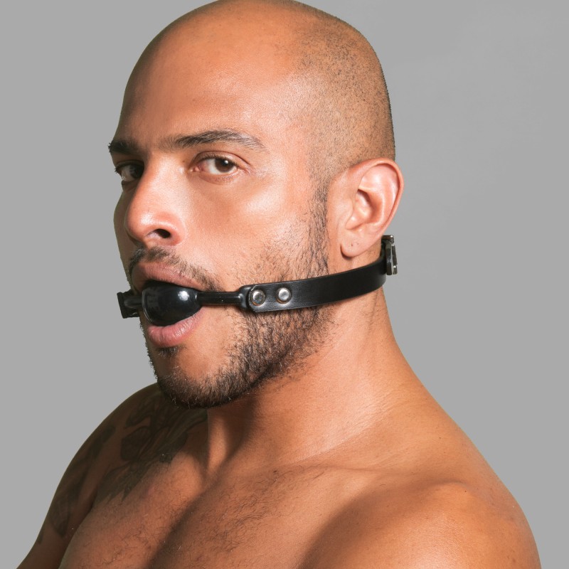 Ball gag nero, bloccabile