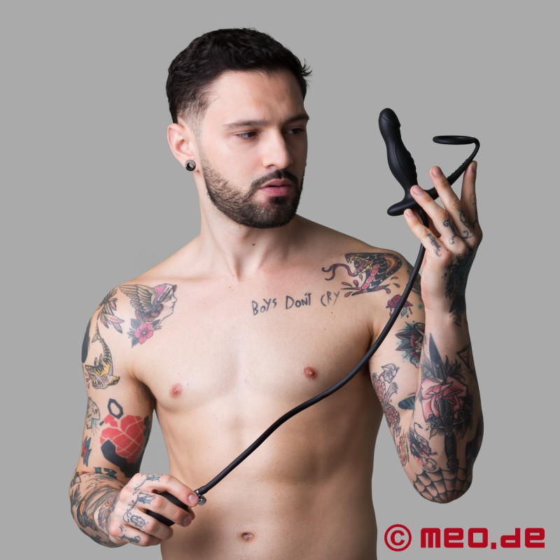 Estimulador de próstata GLADIATOR - Plug anal insuflável com Cock Ring