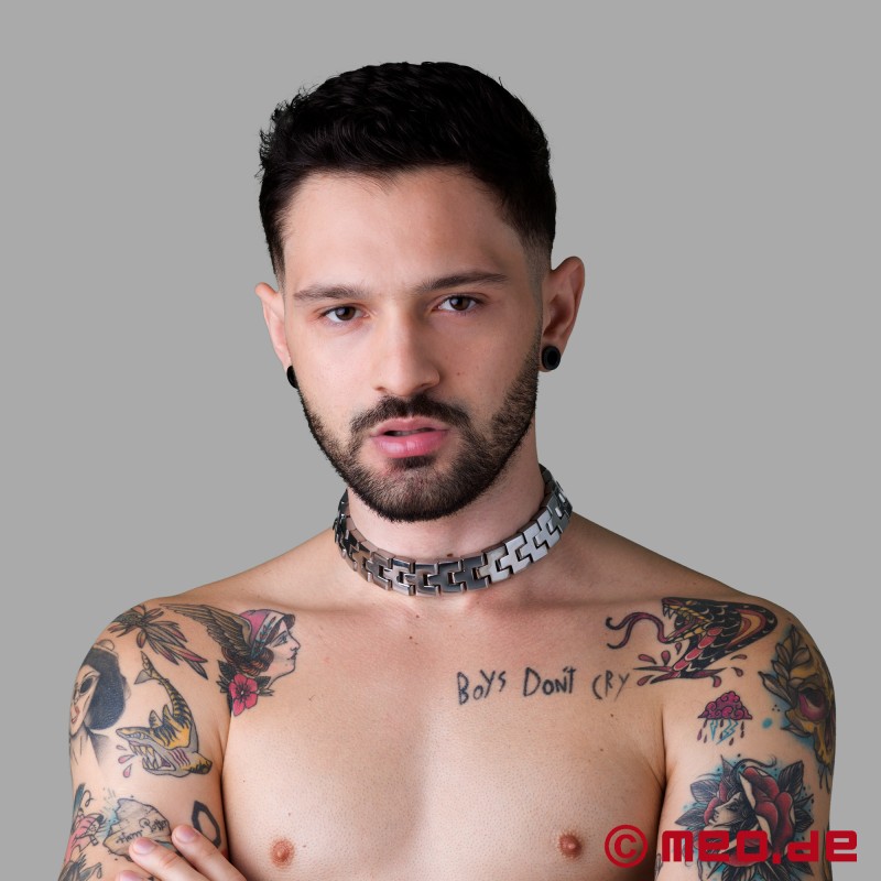 BDSM collar Spartacus™ - silver - 4