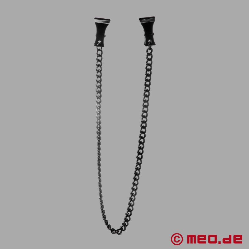 Black nipple clamps with chain - Sadomaso - 2