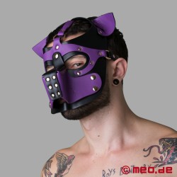 Playful Pup Hood - Mask i svart/lila