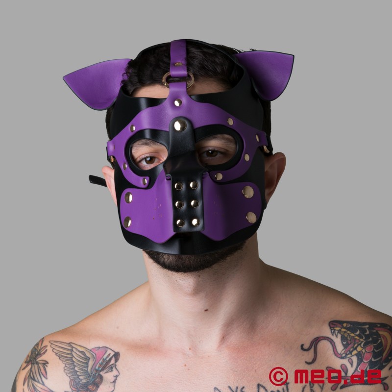 Playful Pup Hood - Mask in black and purple