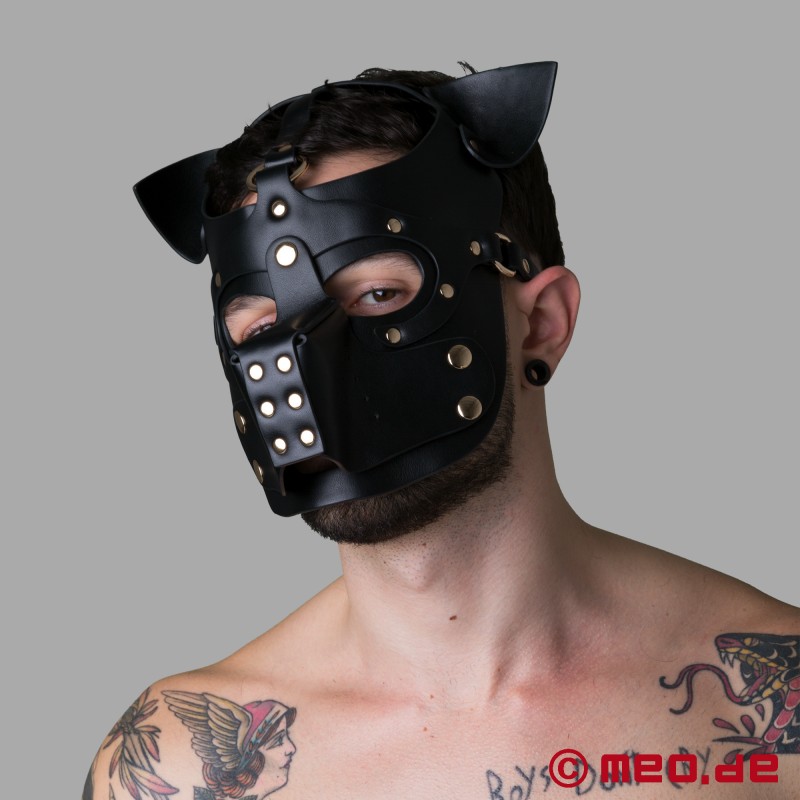 Playful Pup Hood - Mask in black