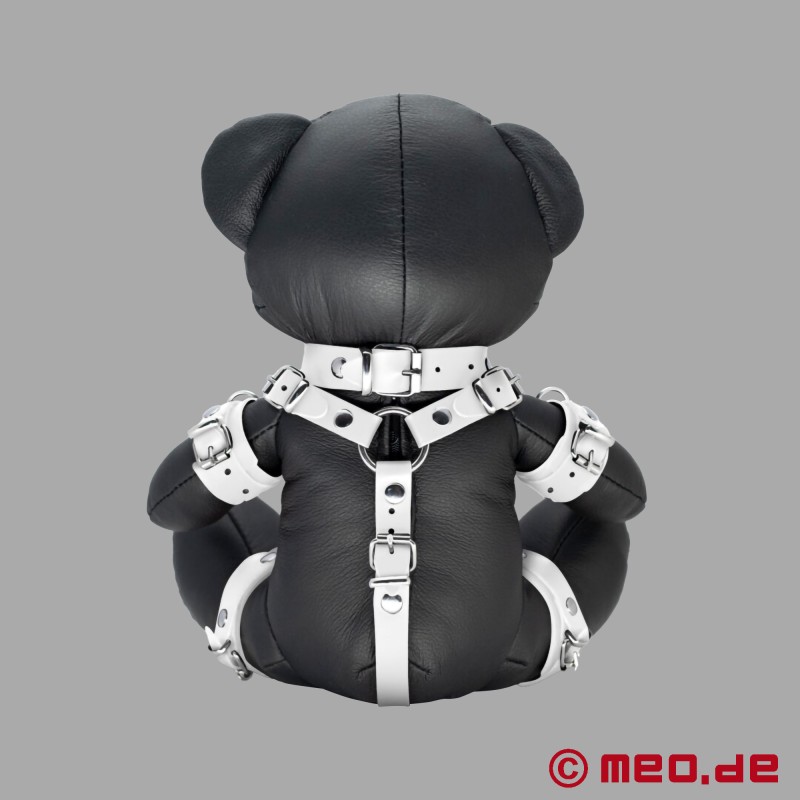 BDSM teddy bear made of leather - White Willy