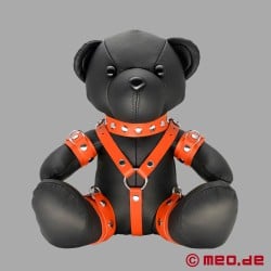 BDSM Leather Teddy Bear - Orange Ollie