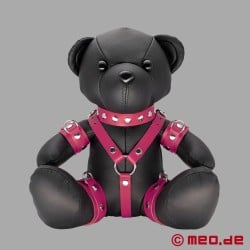 BDSM teddy bear made of leather - Pink Patty