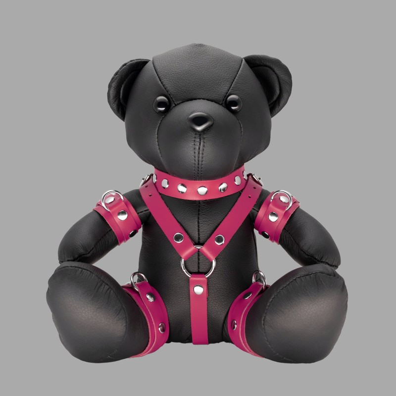 BDSM teddybjörn gjord av pelle - Pink Patty - 1