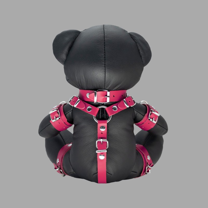 BDSM teddybjörn gjord av pelle - Pink Patty - 2