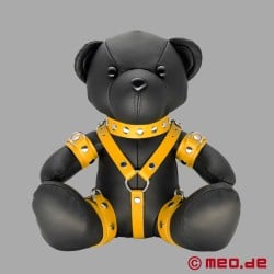 BDSM teddy bear made of leather - Yellow Yoyo