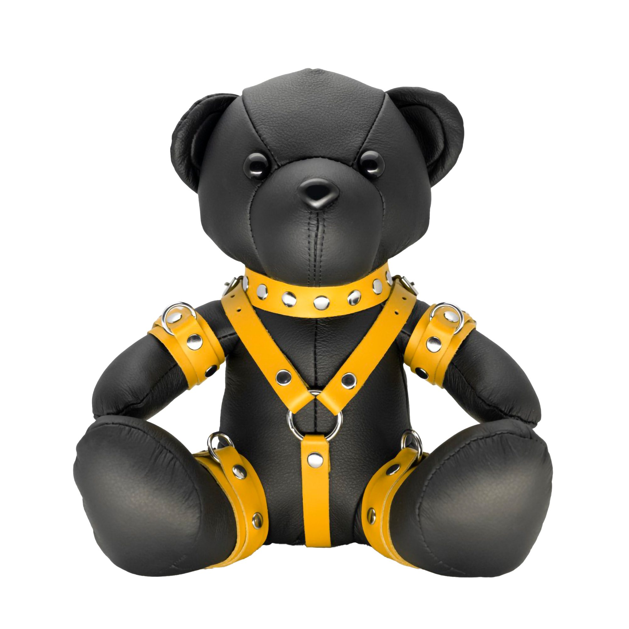 Buy BDSM Leather Teddy Bear - Yellow Yoyo from MEO | Leather Teddy ...