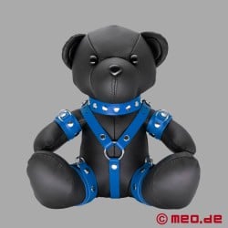 BDSM Leather Teddy Bear - Blue Benny