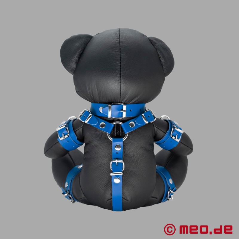 BDSM teddy bear made of leather - Blue Benny