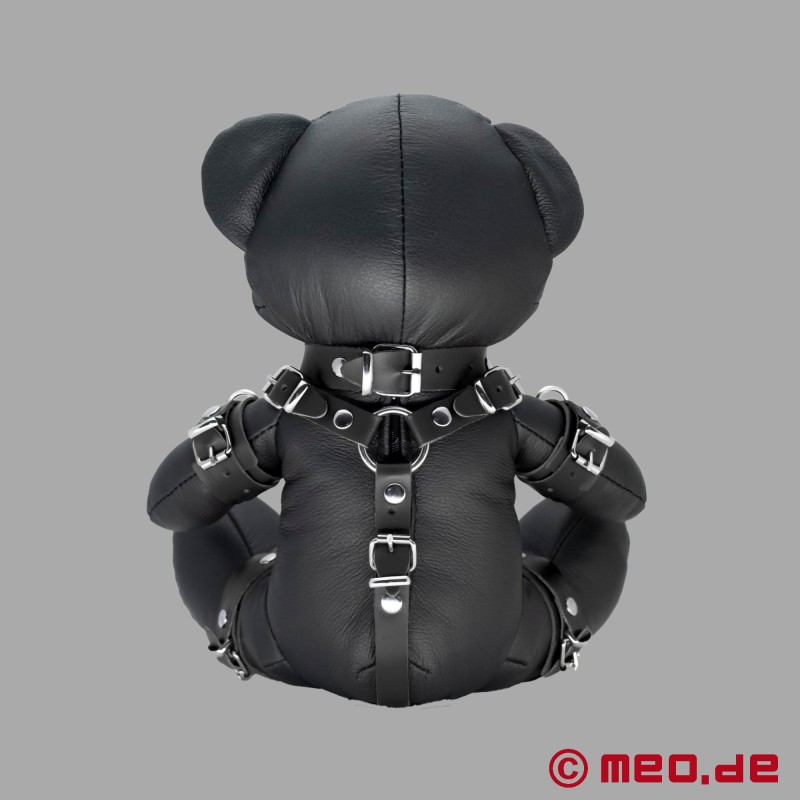 BDSM teddy bear made of leather - Black Bruno