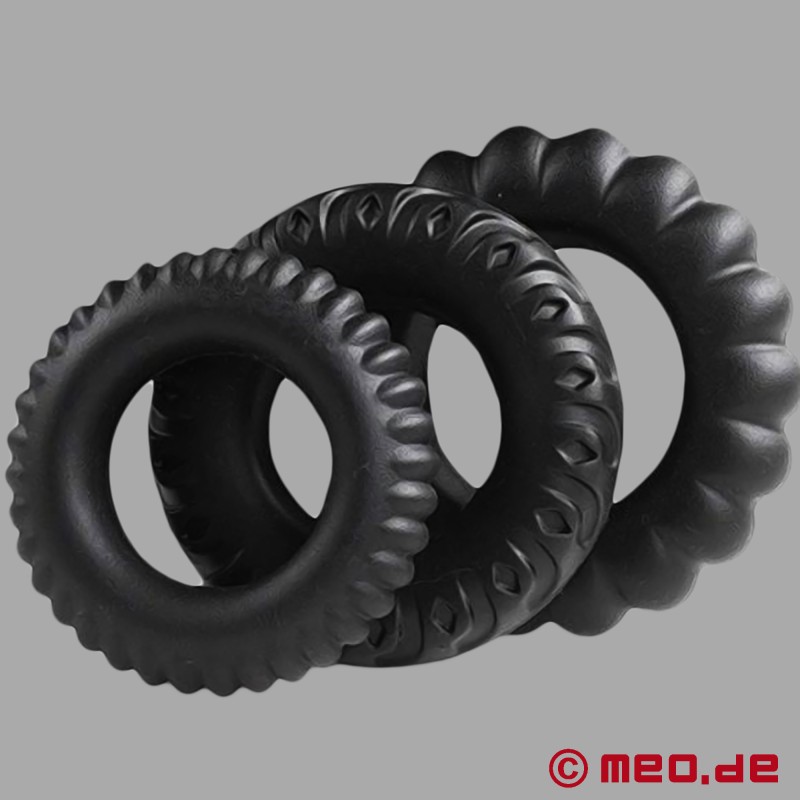 CAZZOMEO® Cock Ring Set - Set med tre silikonkukringar - 1