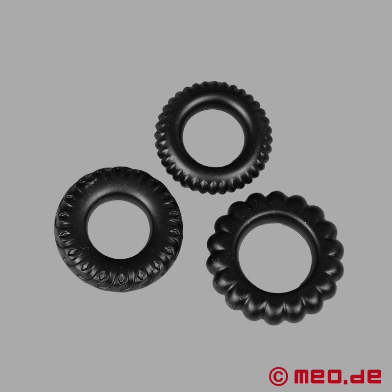 CAZZOMEO® Cock Ring Set - Set cu trei inele de cocoș din silicon - 7