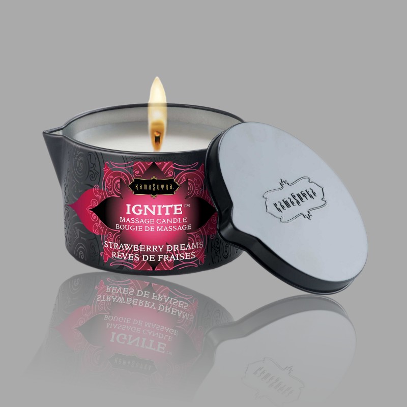 Kama Sutra Ignite massasjelys - Strawberry Dreams - 1