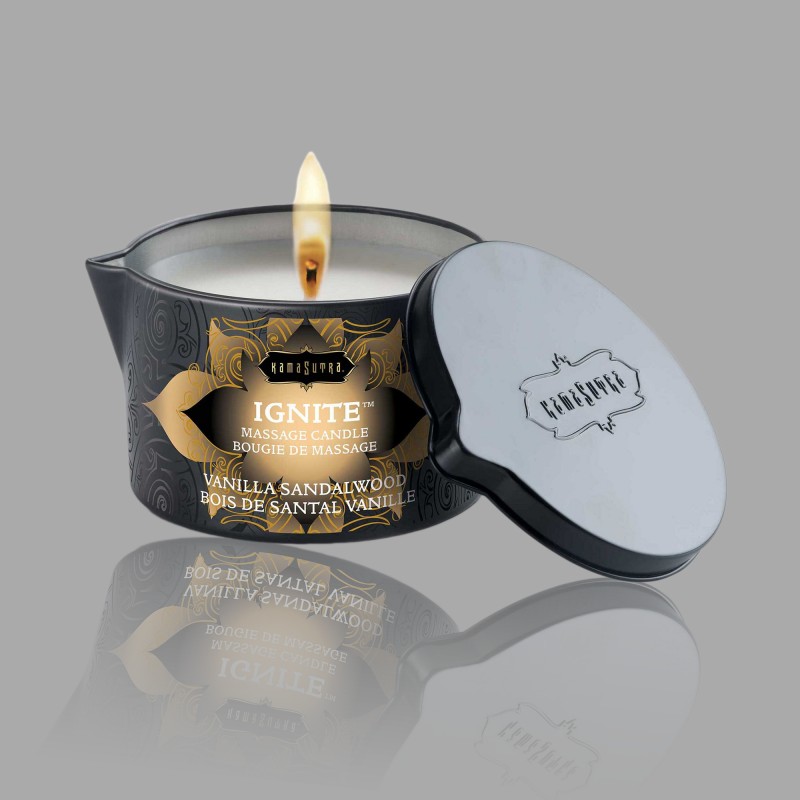Candela da massaggio Kama Sutra Ignite - vaniglia e sandalo - 1