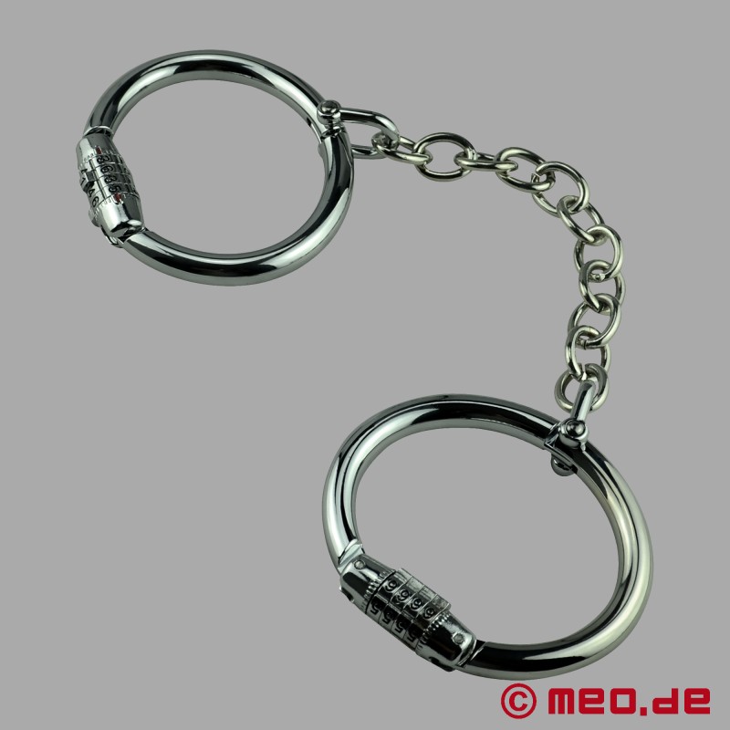 Steel ankle restraints for self bondage with combination lock - 2