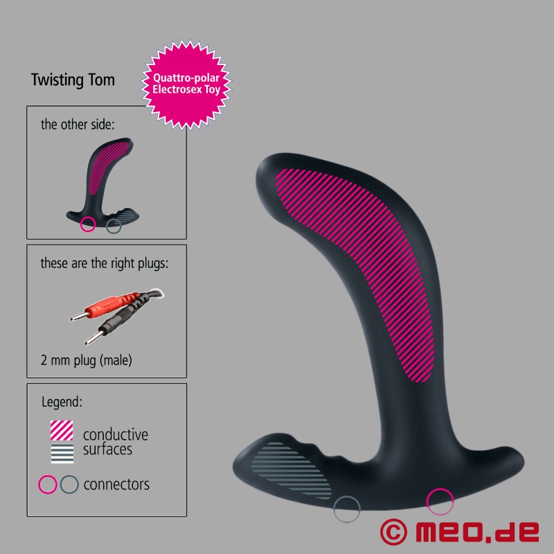 Stimulateur de prostate TWISTING TOM avec E-Estim Mystim