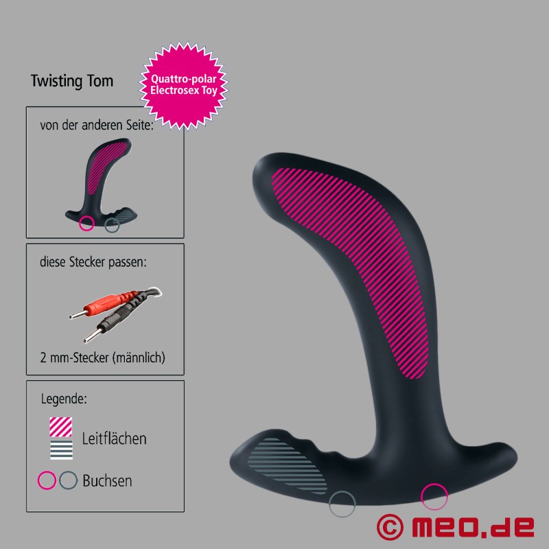 Stimulateur de prostate TWISTING TOM avec E-Estim Mystim