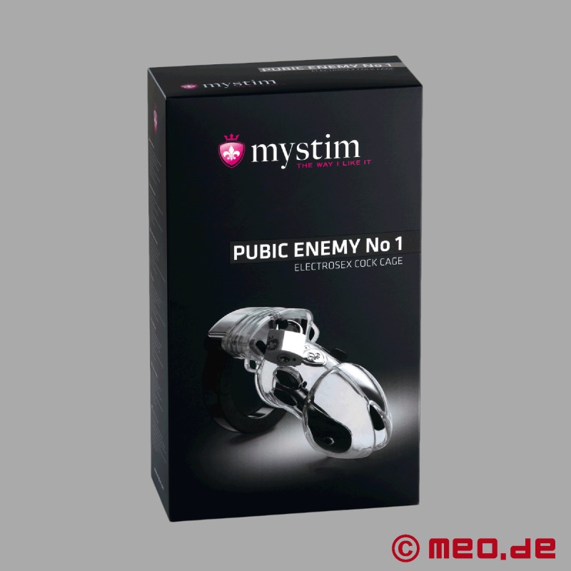 PUBIC ENEMY NO 1 - Penis Cage - Chastity Belt with E-Stim Mystim。