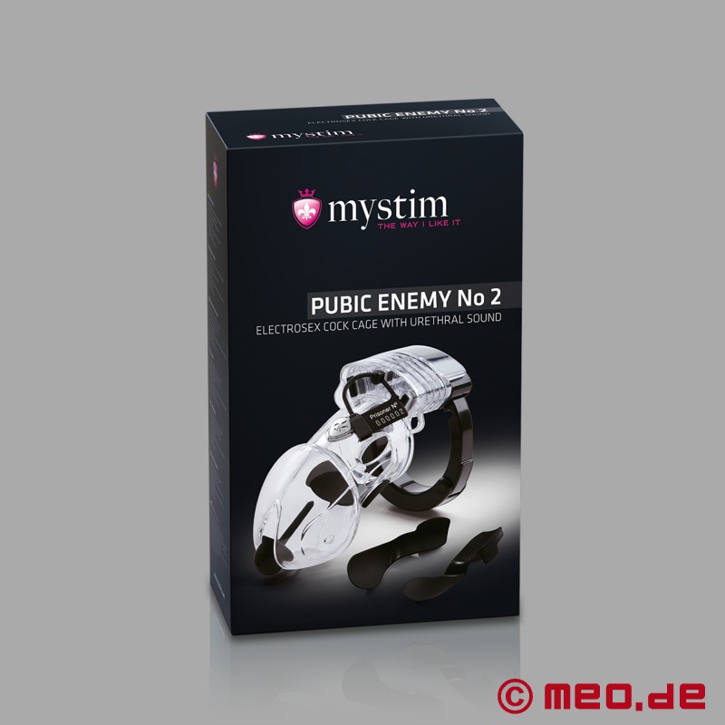PUBIC ENEMY NO 2 - Centură de castitate / cușcă de castitate cu E-Stim - Mystim Electrosex