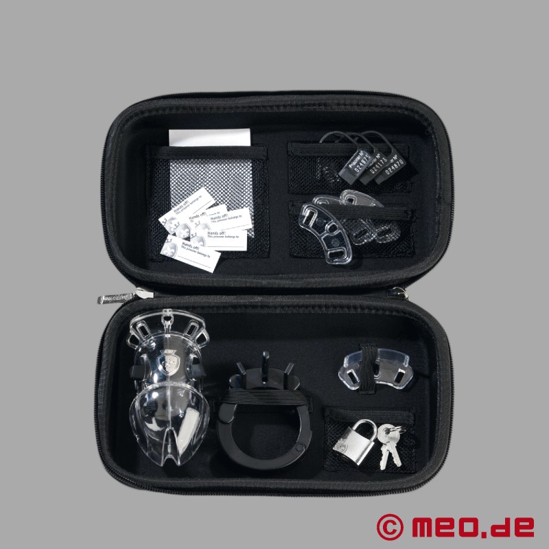 PUBIC ENEMY NO 2 - Centură de castitate / cușcă de castitate cu E-Stim - Mystim Electrosex