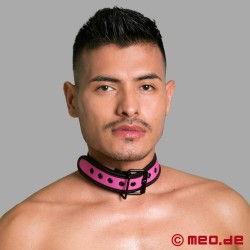 Collier rose BDSM en néoprène