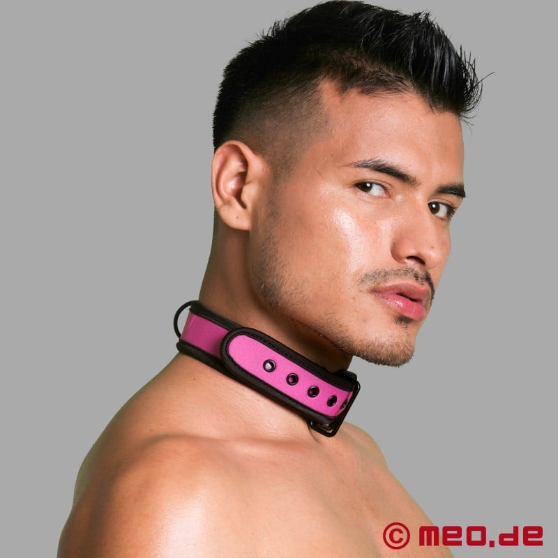 Colarinho de neoprene BDSM em rosa