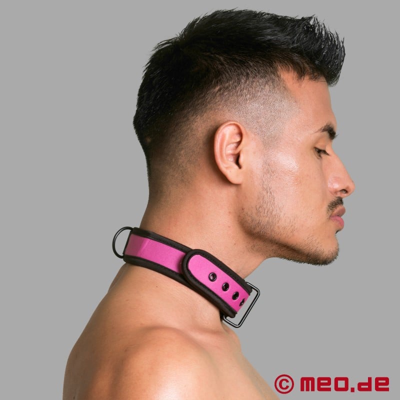 Colarinho de neoprene BDSM em rosa