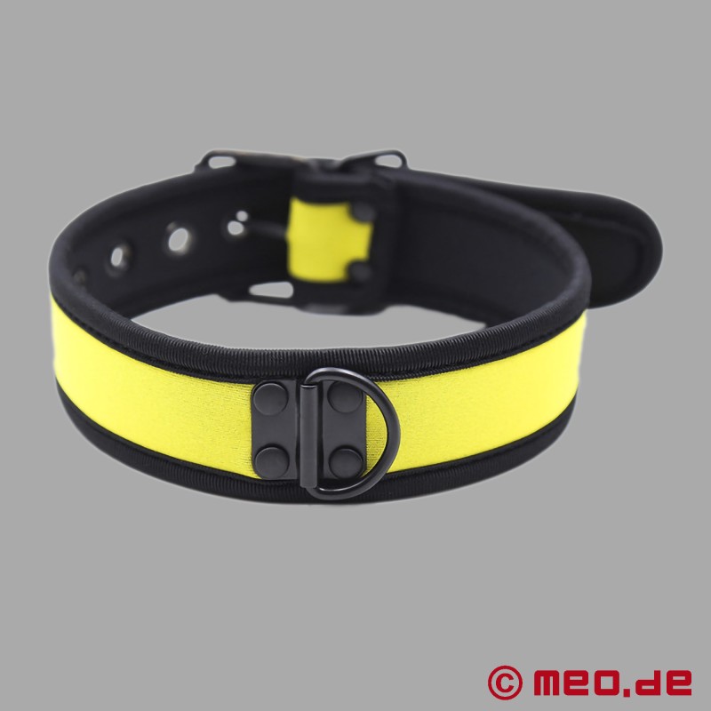 BDSM neoprene halsband in geel