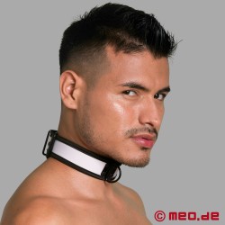 Collier blanc BDSM en néoprène