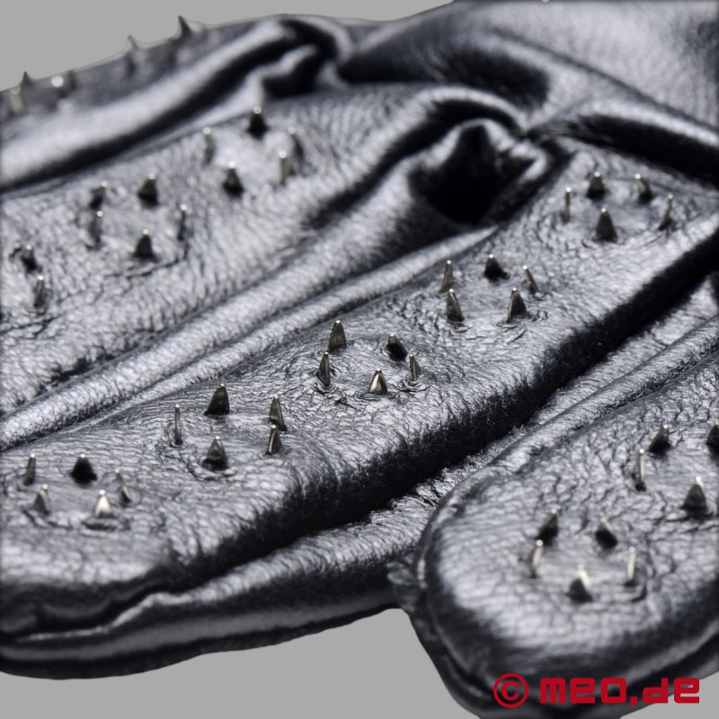 Abschließbare Lederhandschuhe mit Spikes von Dr. Sado® - 8