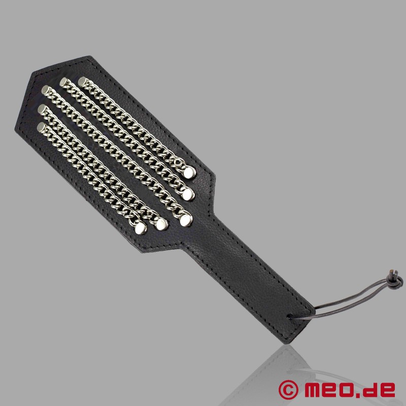 Hardcore Impact Play - BDSM paddle nyeregbőrből és acélból készült BDSM paddle - 1