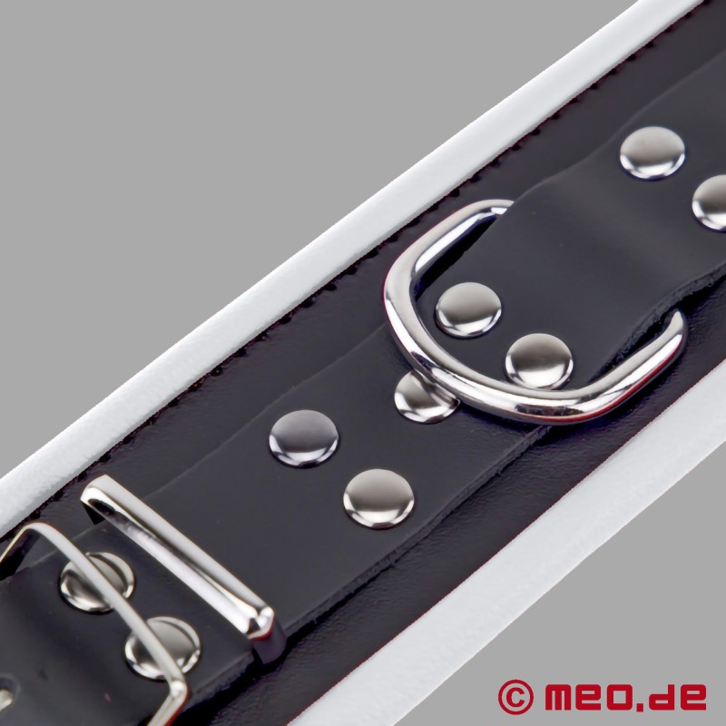 Menottes en cuir Distinct™, rembourrées, noires et blanches, de MEO® - 2