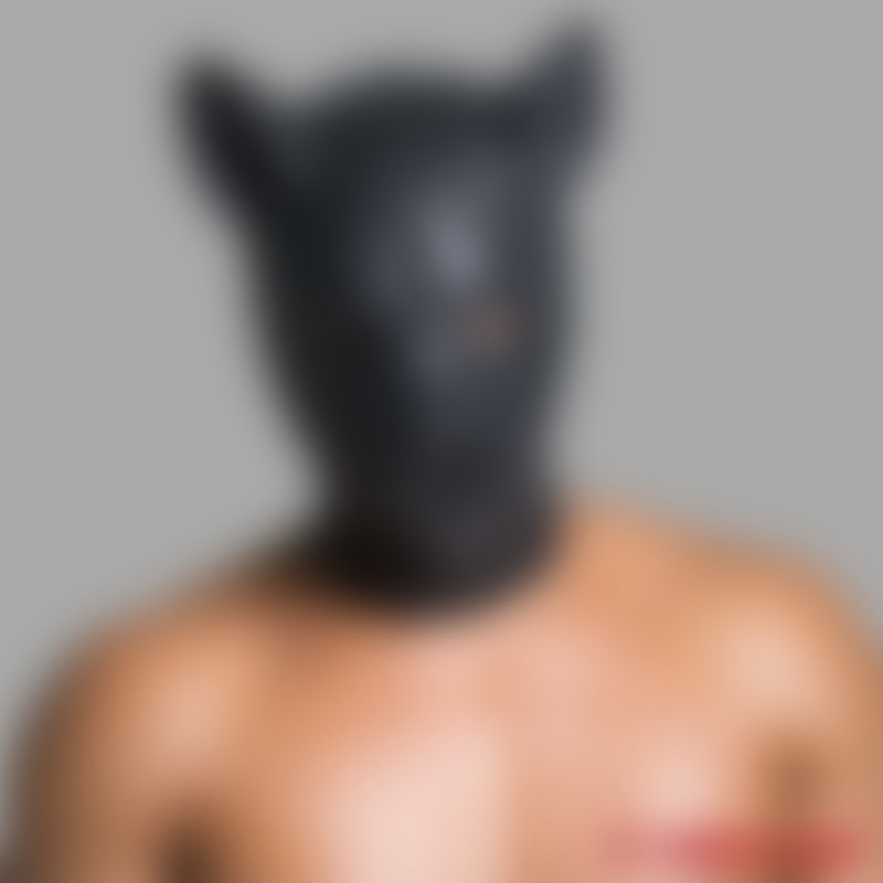 Grisemaske - "Gris" hovedmaske lavet af sort latex - 4