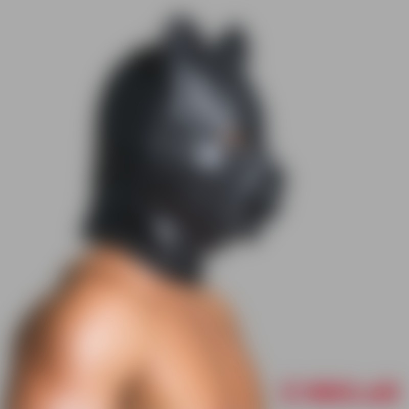 Grisemaske - "Gris" hovedmaske lavet af sort latex - 5