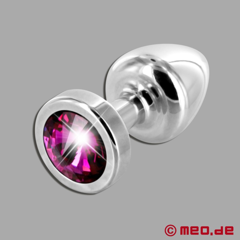 Anal Jewel Silver Star Amethyst - Luxury Butt Plug with Crystal