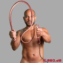 BDSM Peitsche aus braunem Leder - Luxus Peitsche BDSM