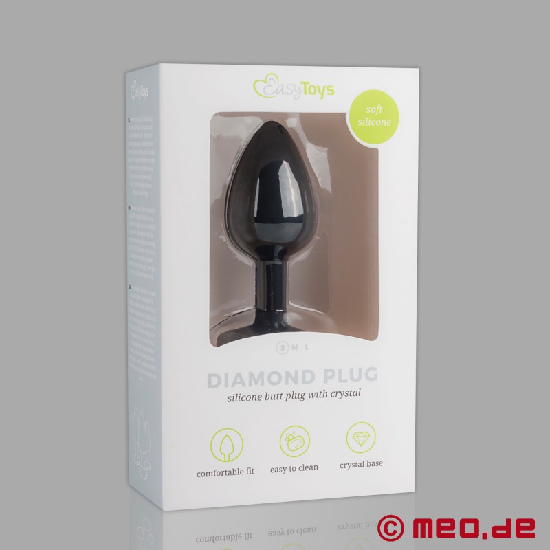 Analplug med krystal - Diamond buttplug - lille analplug til begyndere