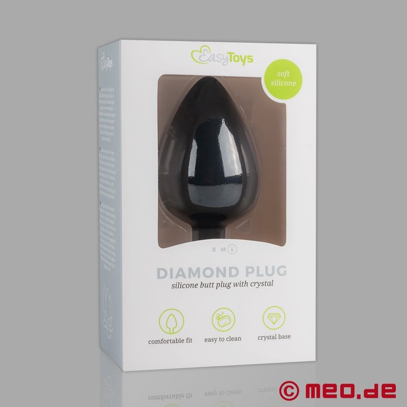 Analplug med krystal - Diamond buttplug - stor analplug