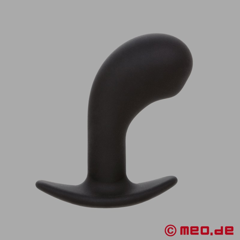 CalExotics Rock Bottom Curved Probe - Butt Plug with Vibration - Prostate Stimulator