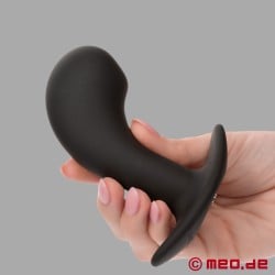 CalExotics Rock Bottom Curved Probe - butt plug with vibration - prostate stimulator