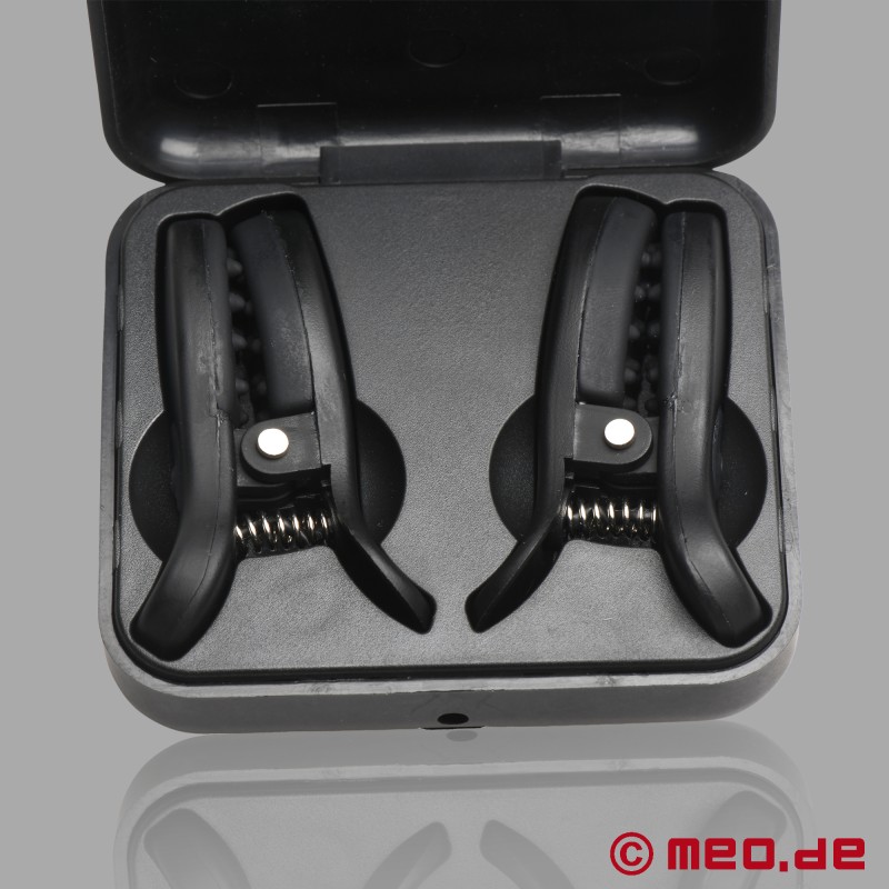 Vibrating Nipple Clamps - DarkNip™ - Nipple Clamps with Charging Case - 4