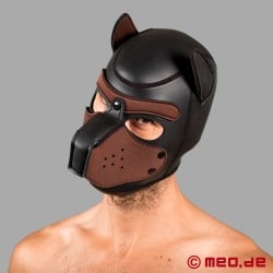 human pup - Neopren maske - siyah/kahverengi