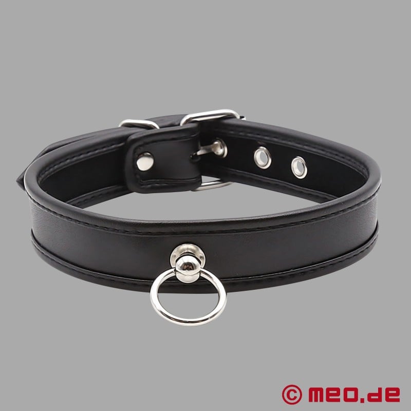 Slave collar - narrow puppy collar made of leather black