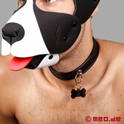 human pup - Úzký kožený obojek - černý