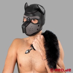 Human Pup - Neopreen Masker - zwart/grijs